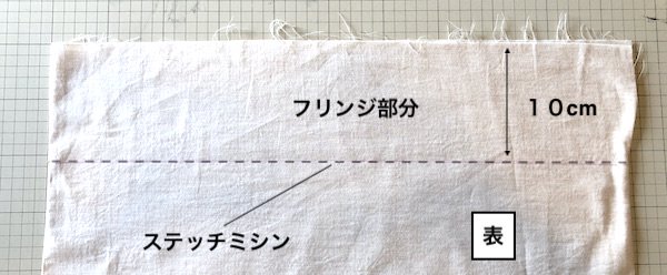 オーガニックコットンで作るフリンジストールの作り方【二重仕立て編】本縫い２
