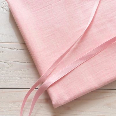 手芸パーツ　日本製オーガニックコットン100％　サテンリボン　ピンク　巾6mm