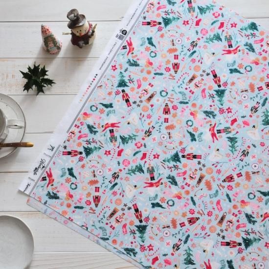 プリント生地 The Nutcracker Snow くるみ割り人形の兵隊さんなど