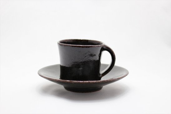 黒釉コーヒー碗皿