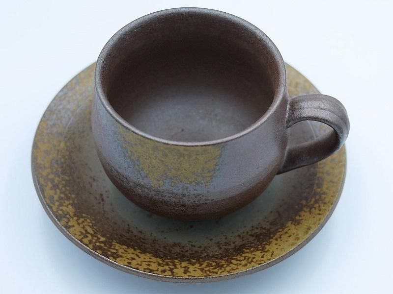 コーヒーカップ 丸形 胡麻焼 備前焼ギャラリー 倉敷一陽窯 コーヒーカップ 丸形 胡麻焼 備前焼ギャラリー 倉敷一陽窯