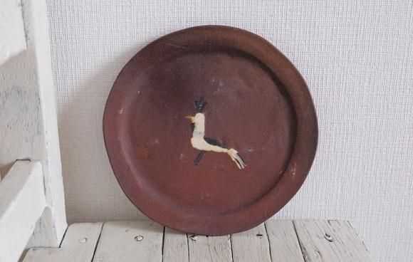 作家　高橋由紀子　プレート　新品 高橋由紀子 トリ茶 プレート 5寸 - Farbe