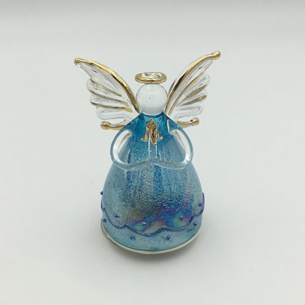 ガラス天使オルゴール ライトブルー「世界に一つだけの花」 - 清里高原