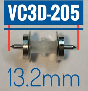 [VC3D-205]3Dプリントギヤスリーブ装着KATO銀色車輪Njゲージ完成品(4軸入)全軸長13.2mm ゴムタイヤなし