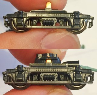 飯田線旧型国電 動力&トレーラー台車セット[KATO長軸改軌]3Dプリントギヤスリーブ 黒染車輪 ゴムタイヤなし