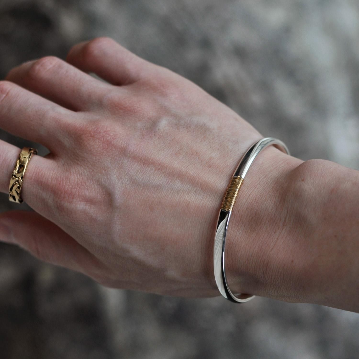 SPOOL BANGLE NARROW - full wound [18KYG / SILVER] - WUNDER 大阪