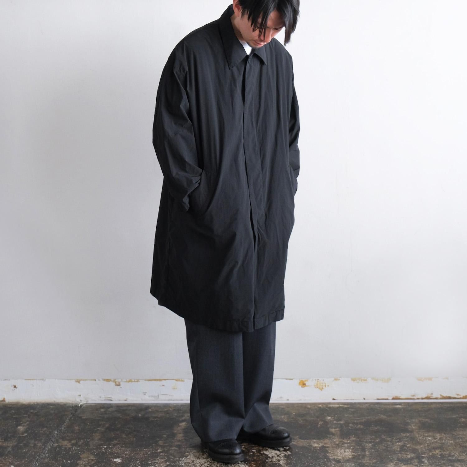 ライトブラウン/ブラック ATON Air Ventile Balmacaan Coat 6 | www