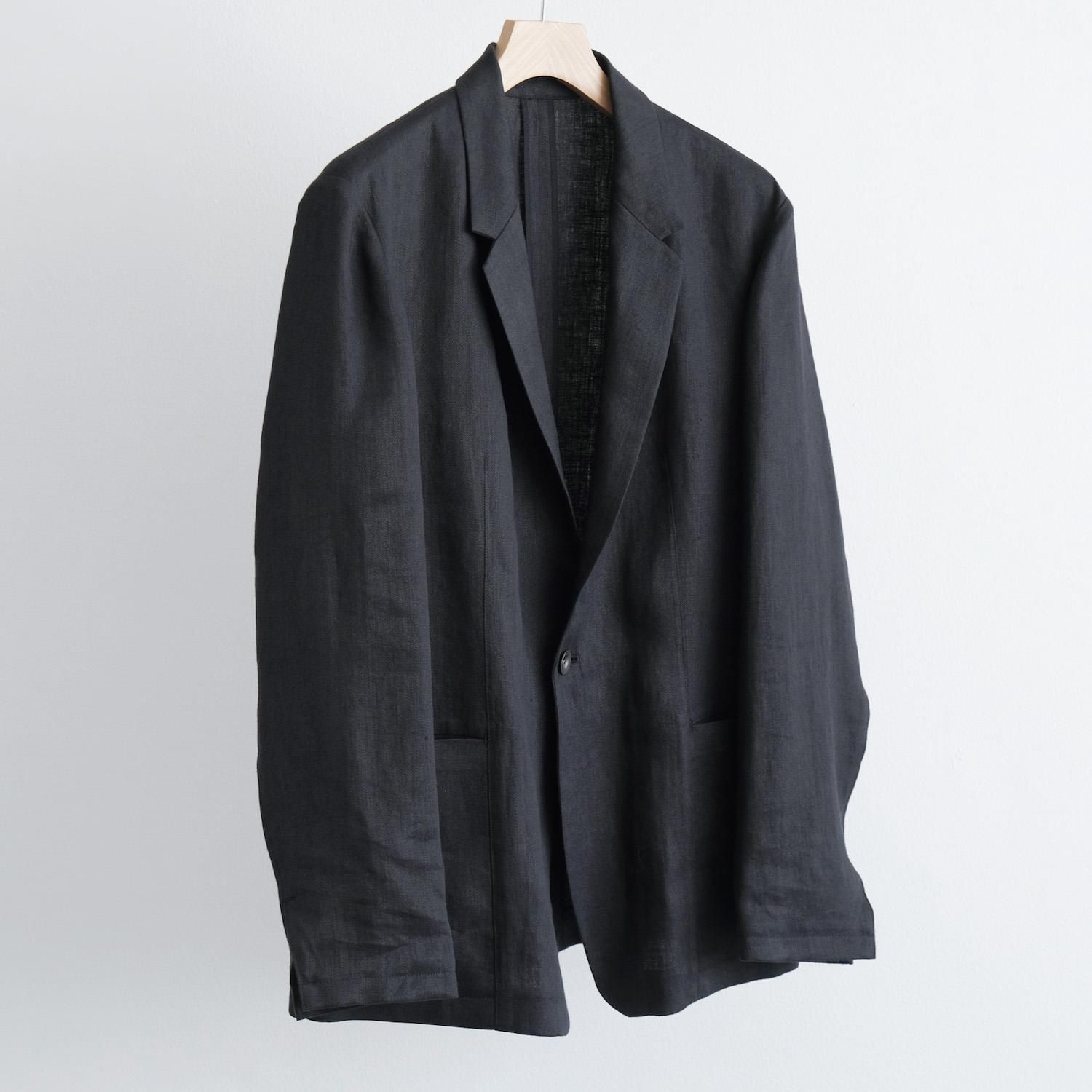 WASHABLE LINEN JACKET [BLACK]