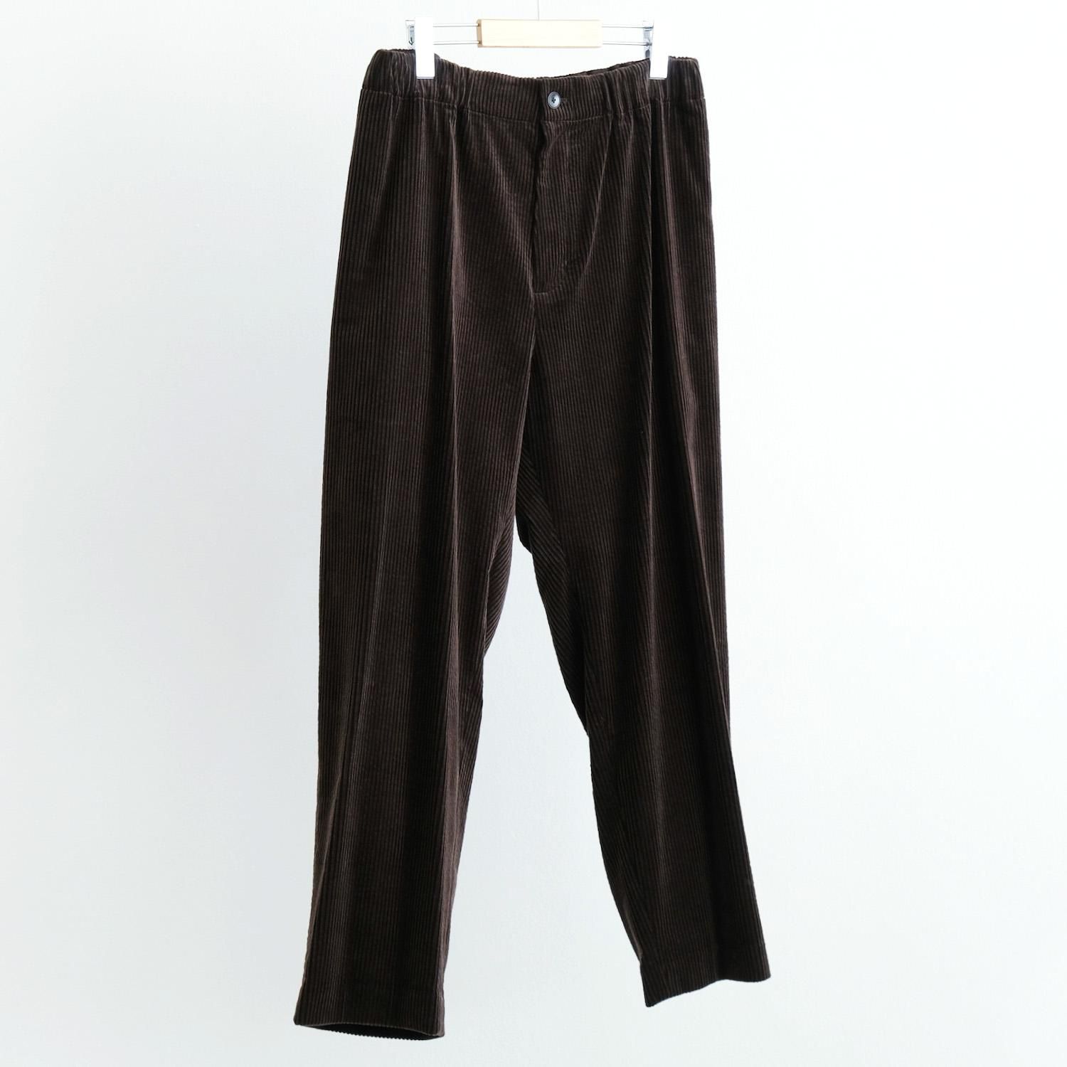 SUVIN CORDUROY TAPERED EASY PANTS [BROWN]