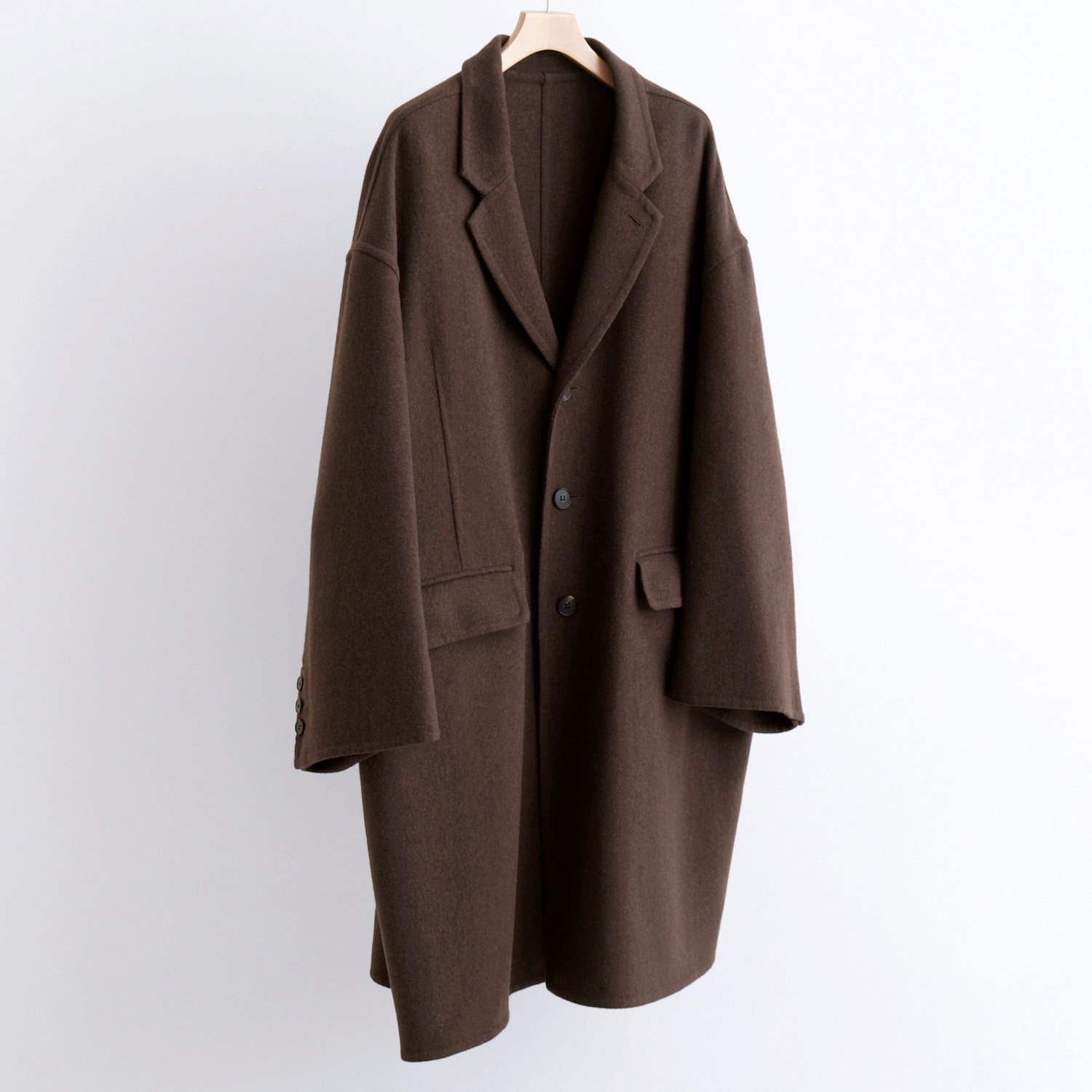 YAK MELTON OVER COAT [BROWN]