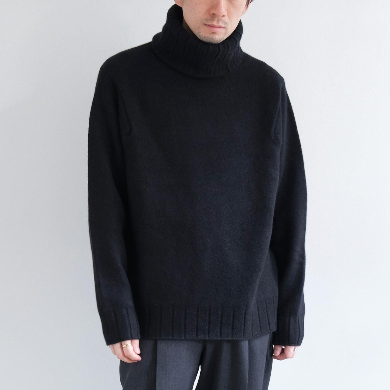 HEAVY OZ CASHMERE OVERSIZE TURTLE NECK [BLACK]