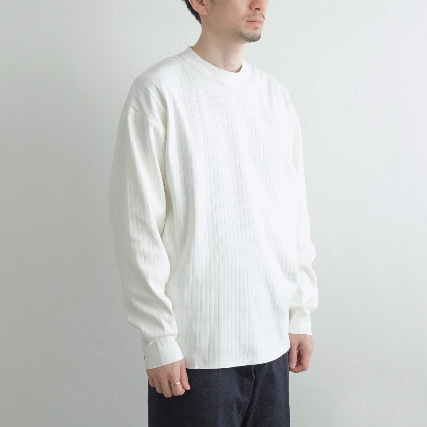 針抜きフライス OVERSIZED L/S [OFF WHITE] - WUNDER 大阪 セレクトショップ 大阪梅田中崎町 オンラインストア  正規取扱い 通販可能