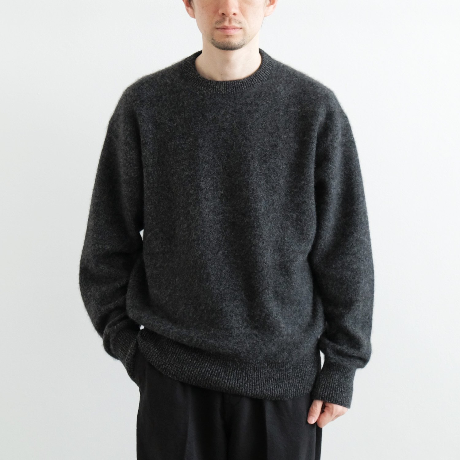 CASHMERE SHAGGY 2 P/O SWEATER [CHARCOAL] - WUNDER 大阪 セレクト