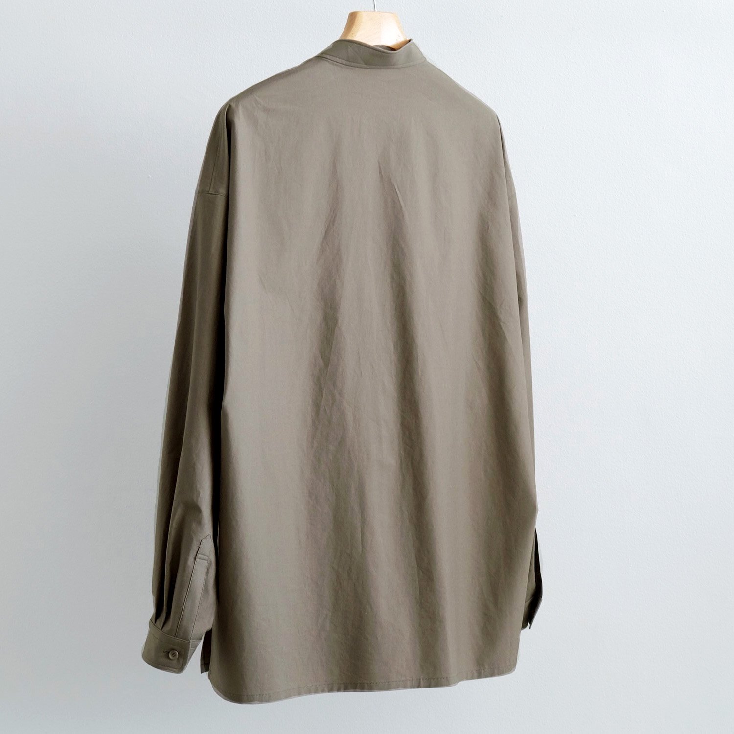 THE RERACS ザ リラクス シャツ サイズ:46 22AW スタンドカラー プラケット 長袖 シャツ VINTAGE FINX COTTON THE PLACKET SHIRT 22FW-REBL-314 比翼仕立て ビッグ オーバー サイズ シルエット ホワイト 白 トップス カジュアルシャツ  【メンズ】