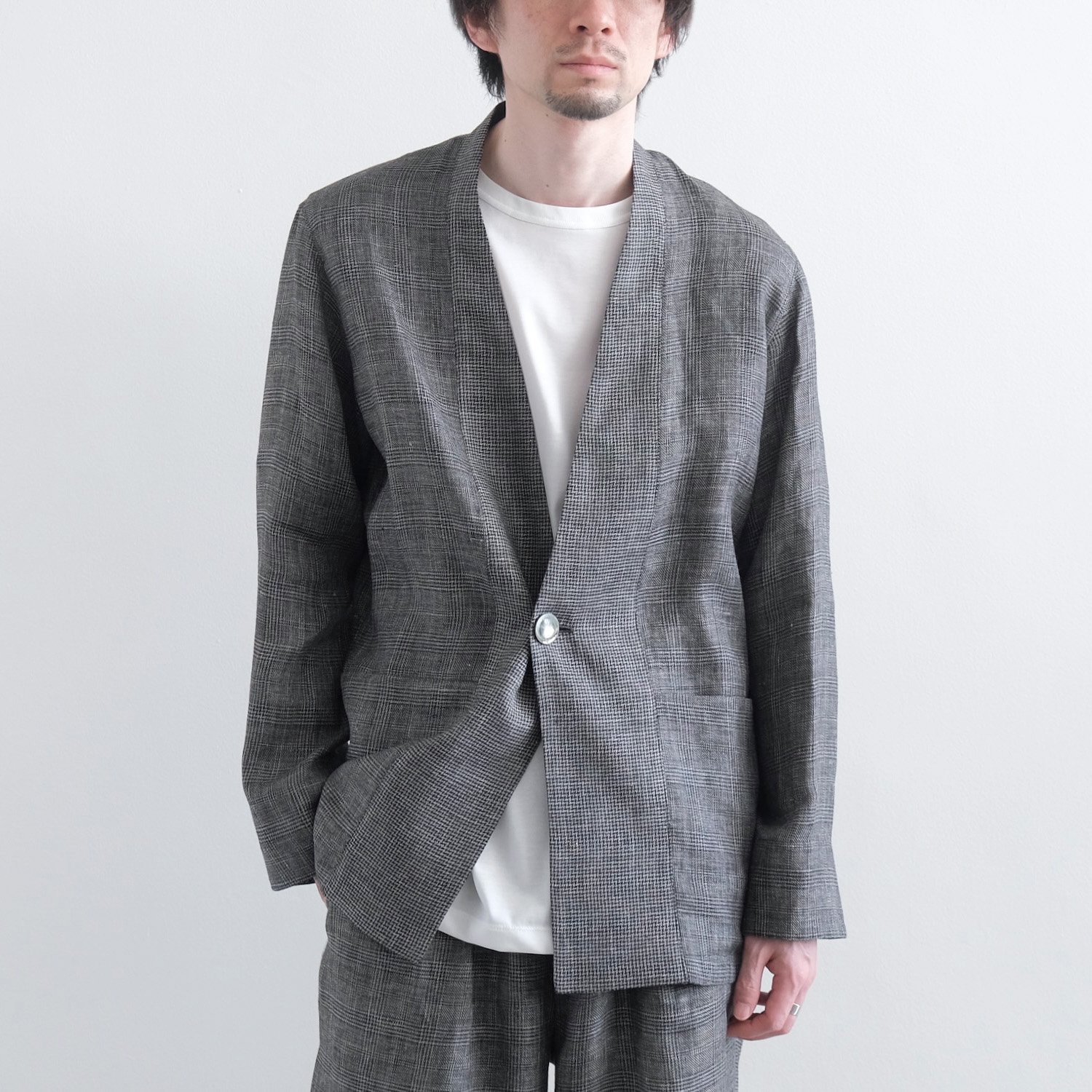 gold◇21AW/SILK KNIT NO COLLAR CARDIGAN/カーディガン/M/コットン 