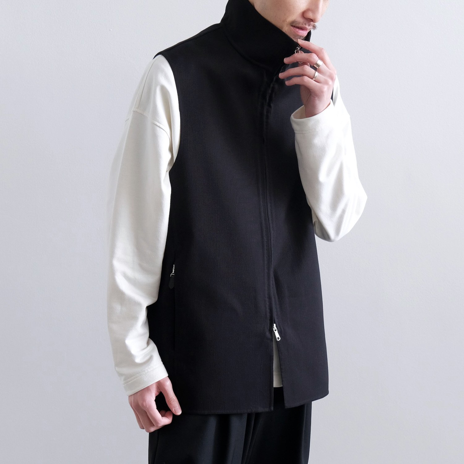 REVER ZIP UP VEST [BLACK] - WUNDER 大阪 セレクトショップ 大阪梅田