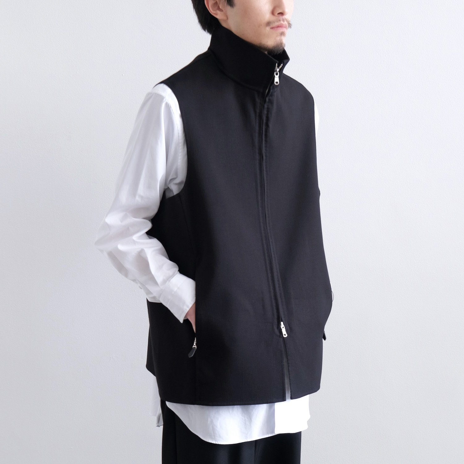 REVER ZIP UP VEST [BLACK] - WUNDER 大阪 セレクトショップ 大阪梅田