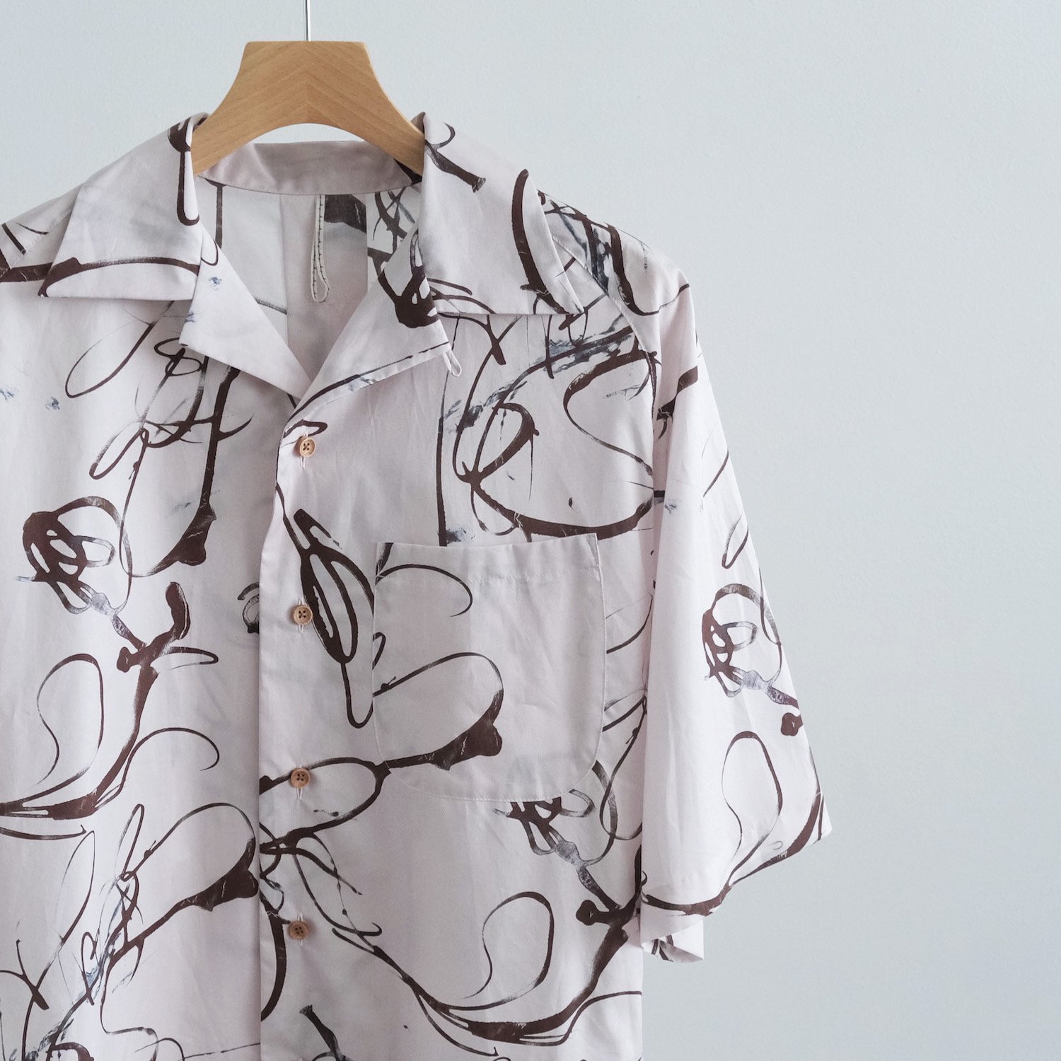 COTTON RAGLAN SLEEVE ALOHA SHIRT [WHITE PAINTER / DEADSTOCK