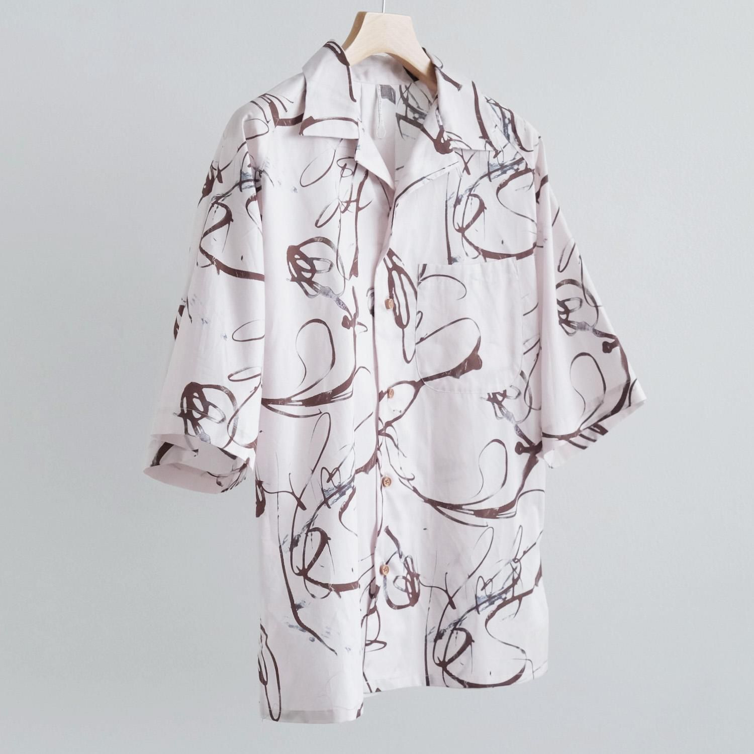 COTTON RAGLAN SLEEVE ALOHA SHIRT [WHITE PAINTER / DEADSTOCK]