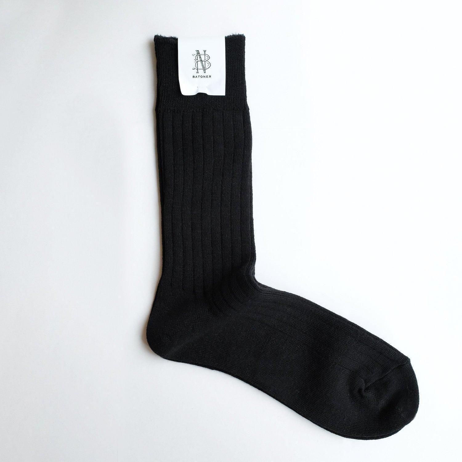 COTTON WOOL CORDURA LONG SOCKS [BLACK]