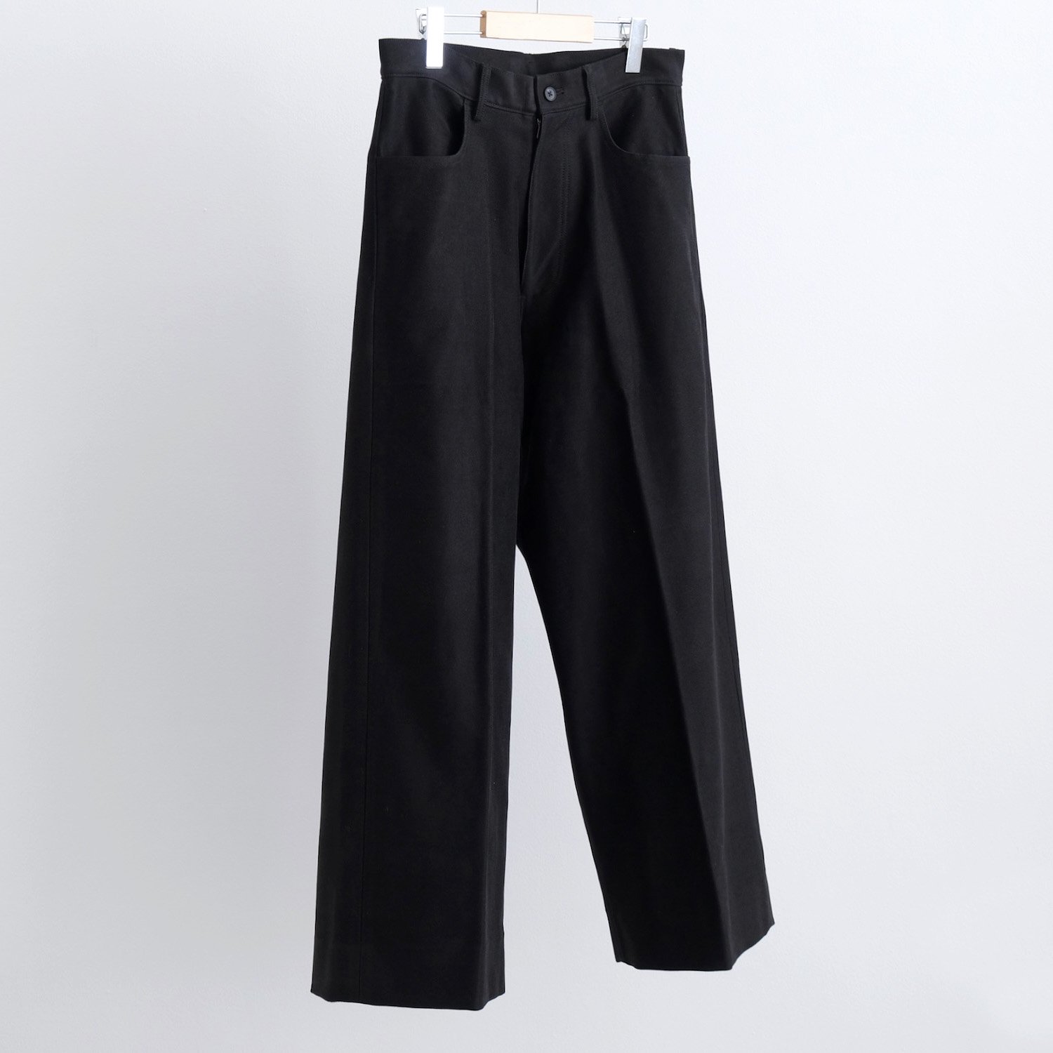 HIGH COUNT MOLESKIN 5POCKET TROUSERS EXTRA WIDE [DEEP BLACK]