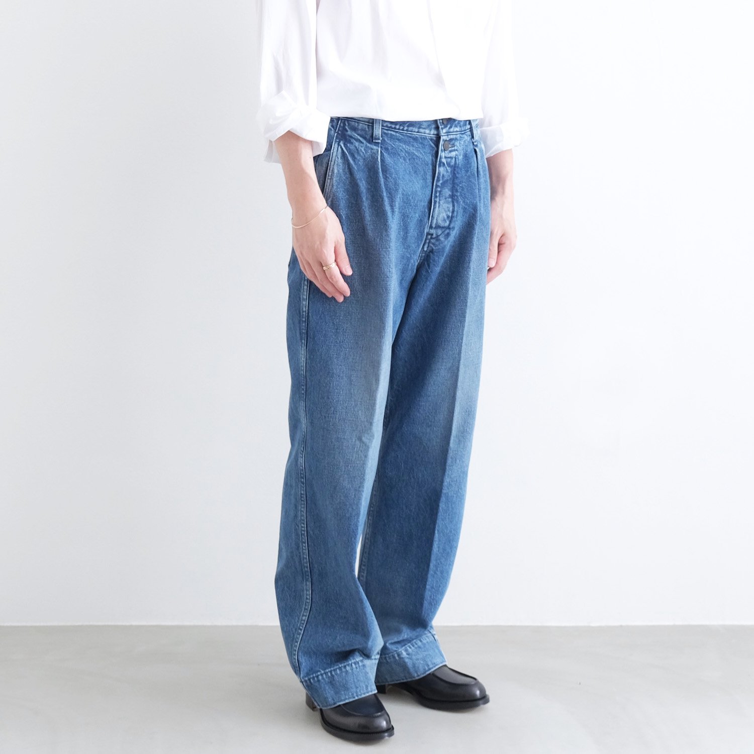 THE WIDE JEAN TROUSERS [VINTAGE BLUE] - WUNDER 大阪 セレクトショップ 大阪梅田中崎町 オンラインストア  正規取扱い 通販可能