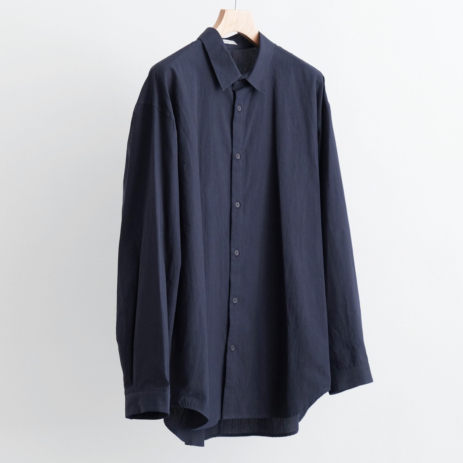 SHRINK BROAD OVERSIZED SHIRT [NAVY] - WUNDER 大阪 セレクトショップ