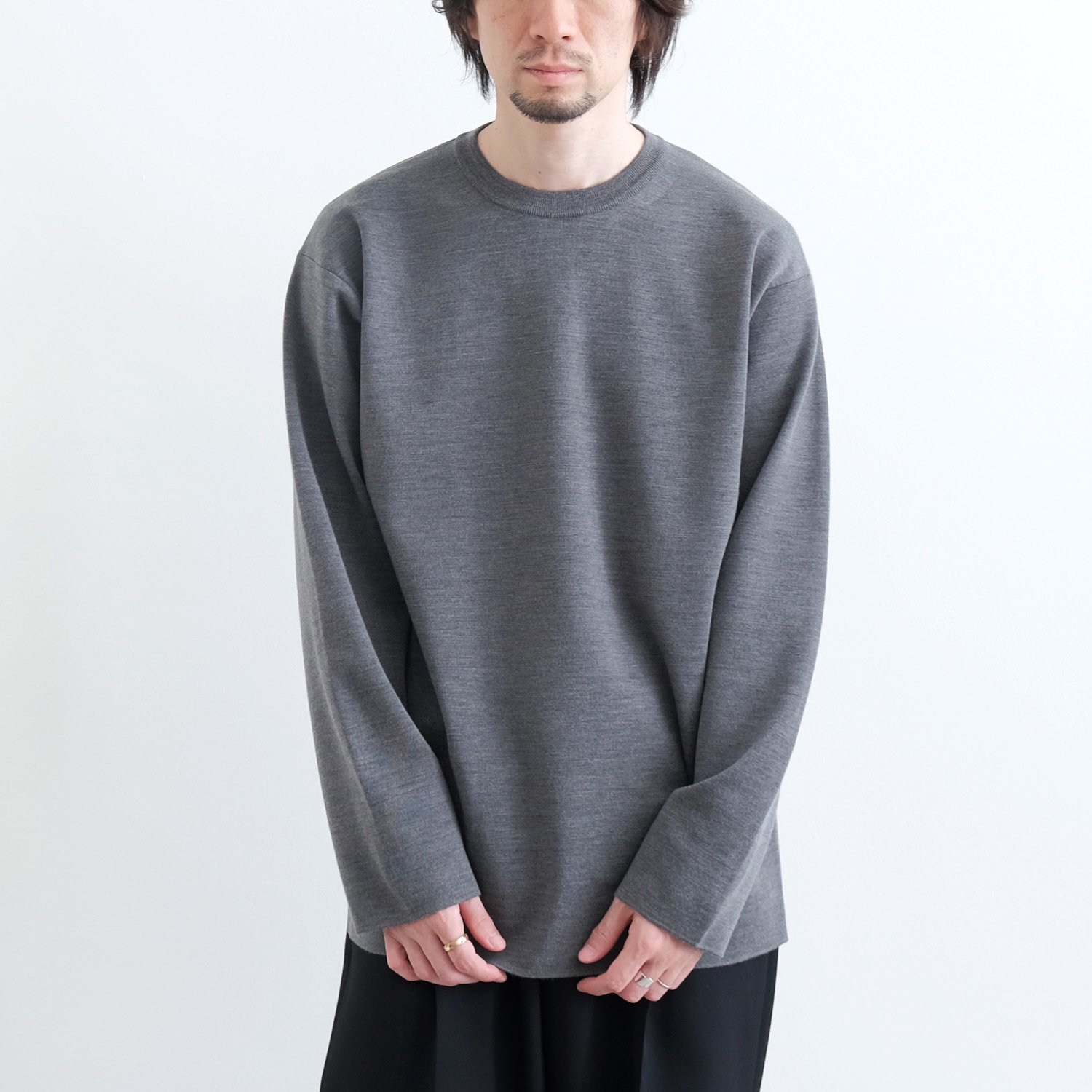 Batoner 23aw 32G smooth wool crew Grey 3 - ニット/セーター