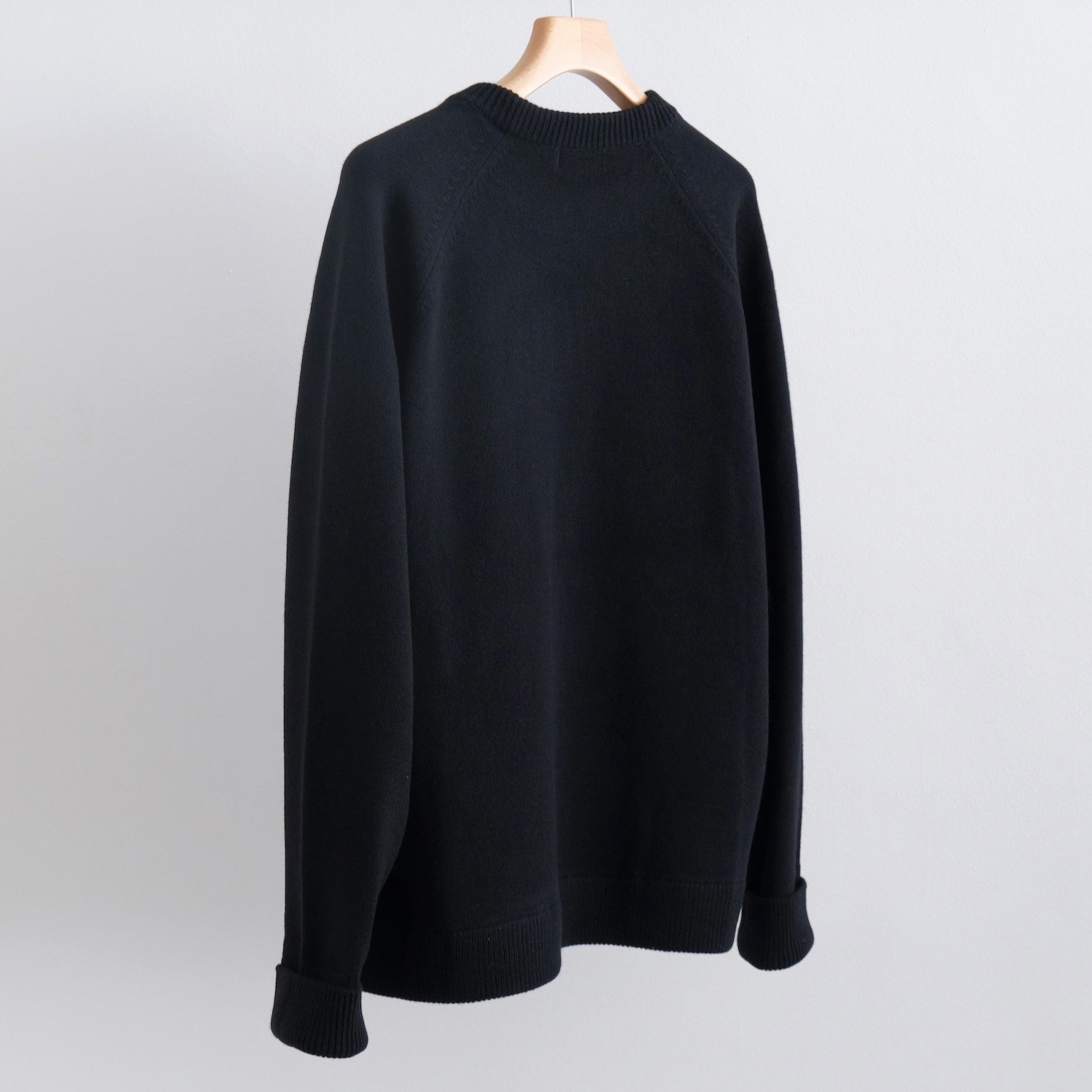 RAGLAN CREW NECK PULLOVER KNIT [BLACK] - WUNDER 大阪 セレクト