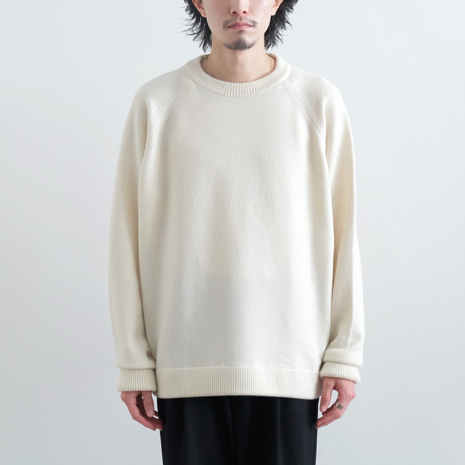 RAGLAN CREW NECK PULLOVER KNIT [ECRU] - WUNDER 大阪 セレクト