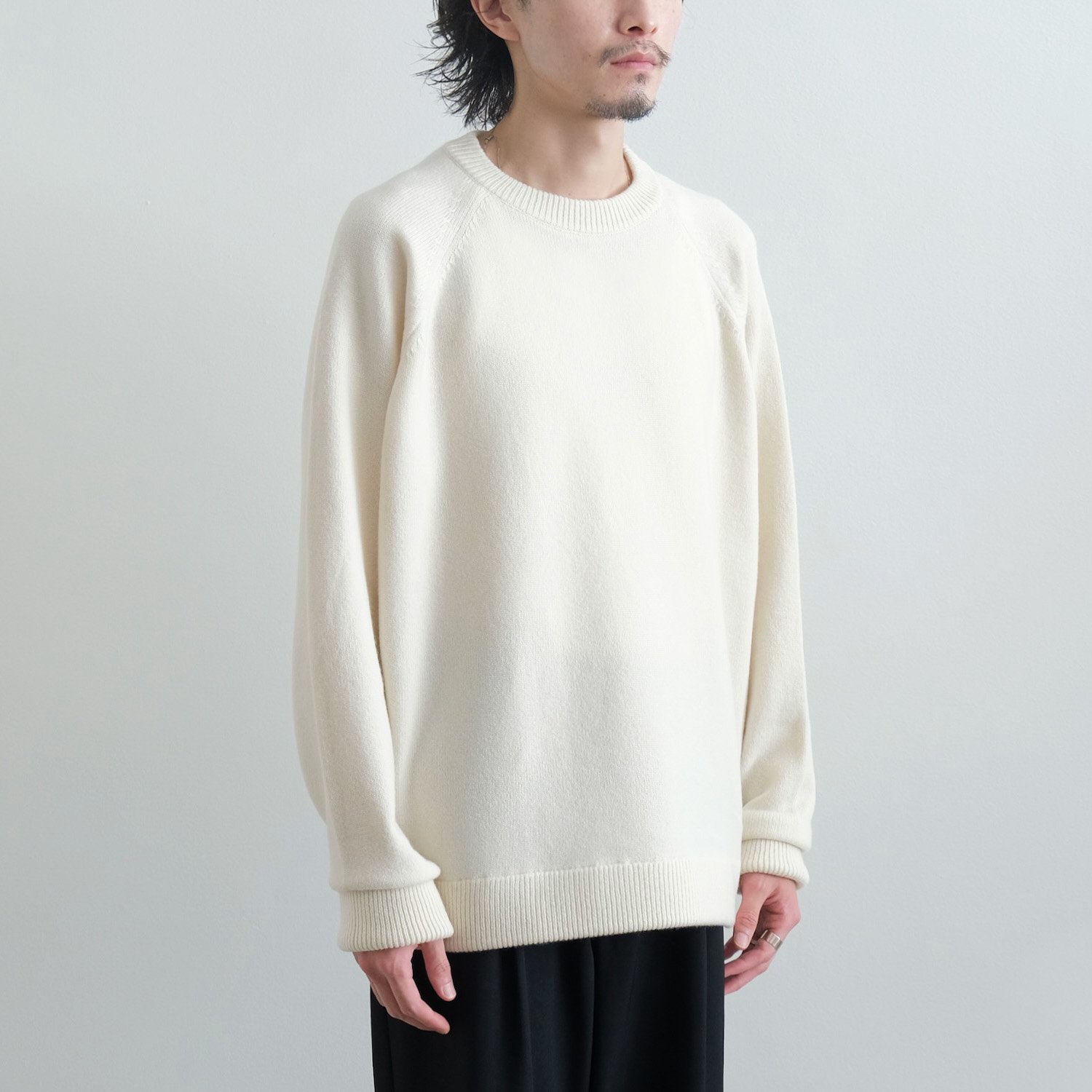 RAGLAN CREW NECK PULLOVER KNIT [ECRU] - WUNDER 大阪 セレクト