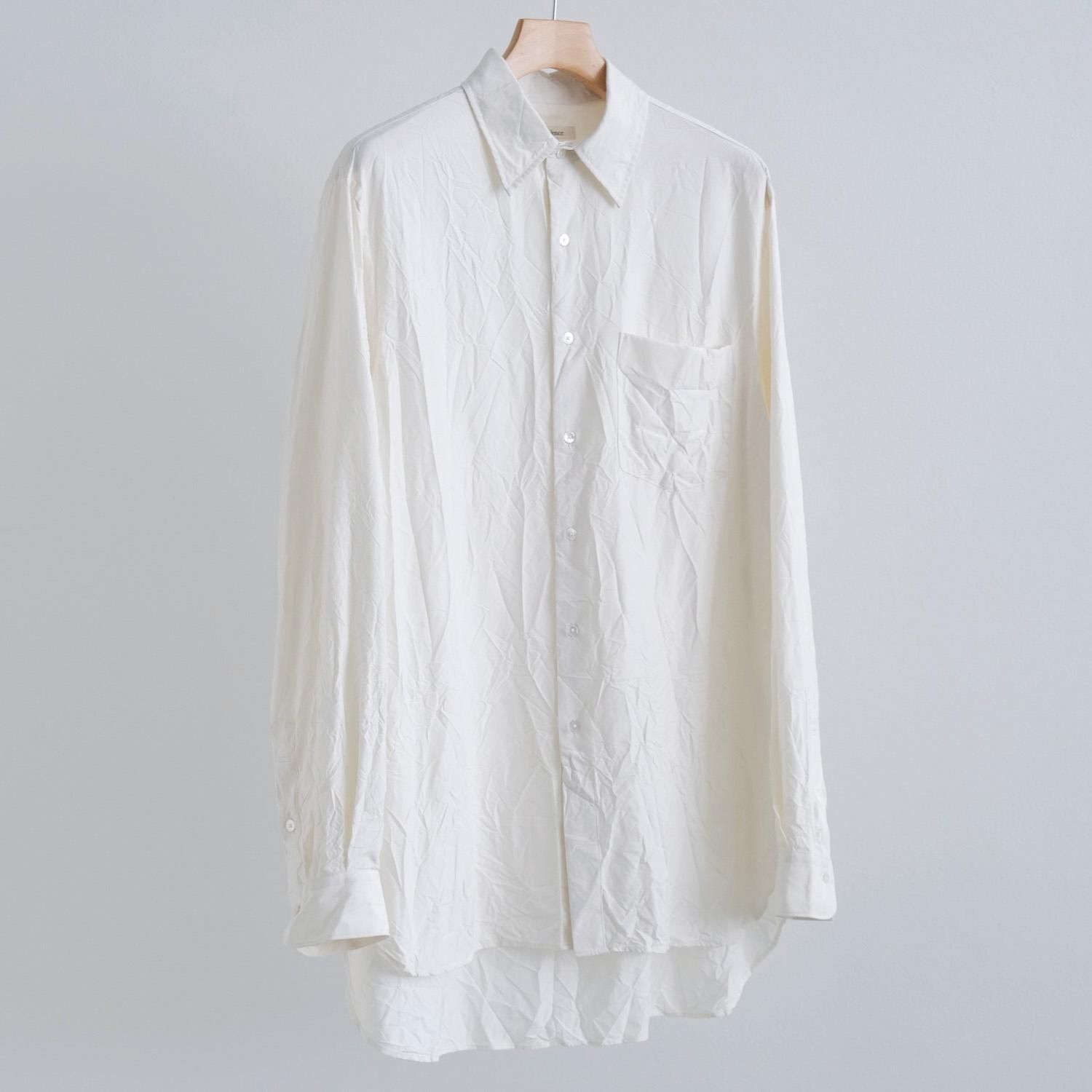 SILK BROADCLOTH REGULAR COLLAR SHIRT [WHITE]