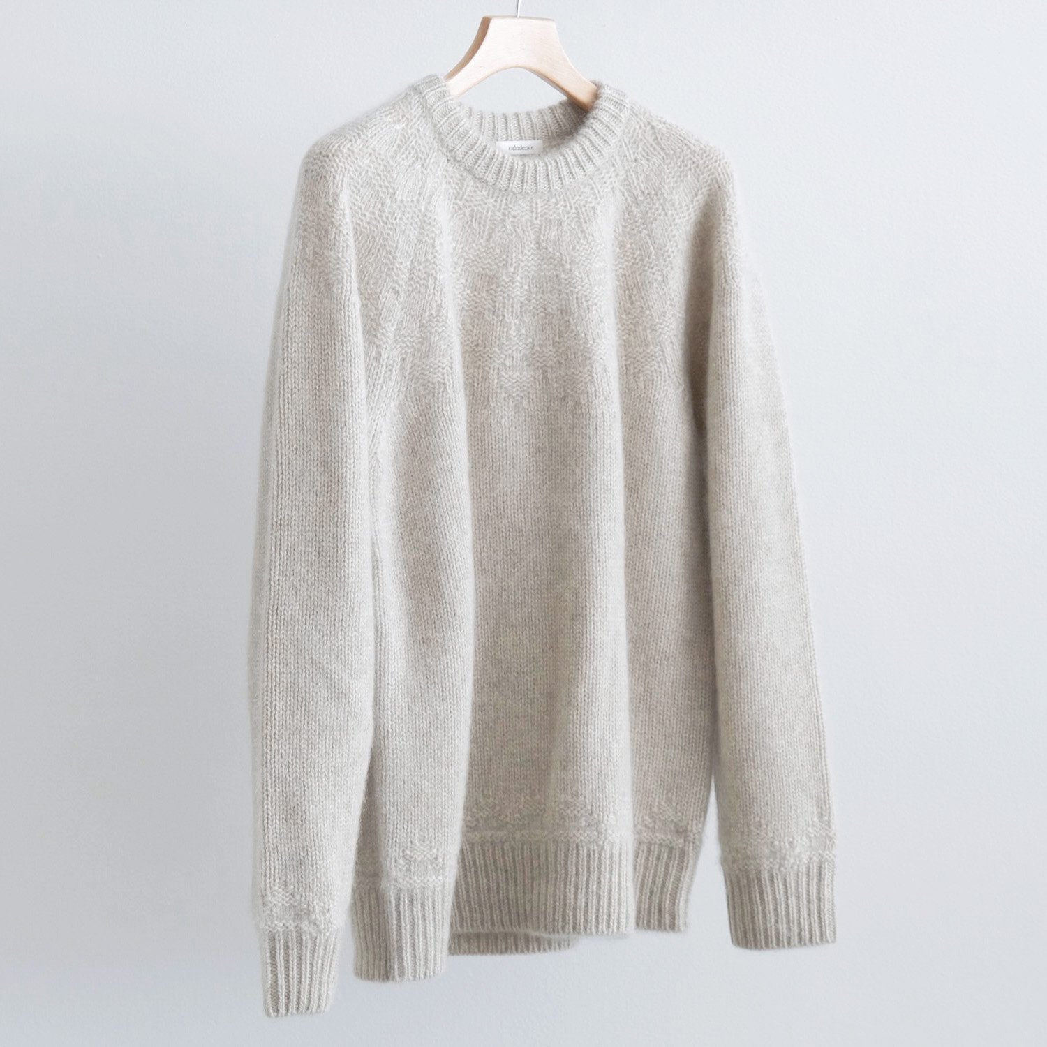 YAK CENTRIPETAL KNITTING CREWNECK PULLOVER [OFF WHITE]