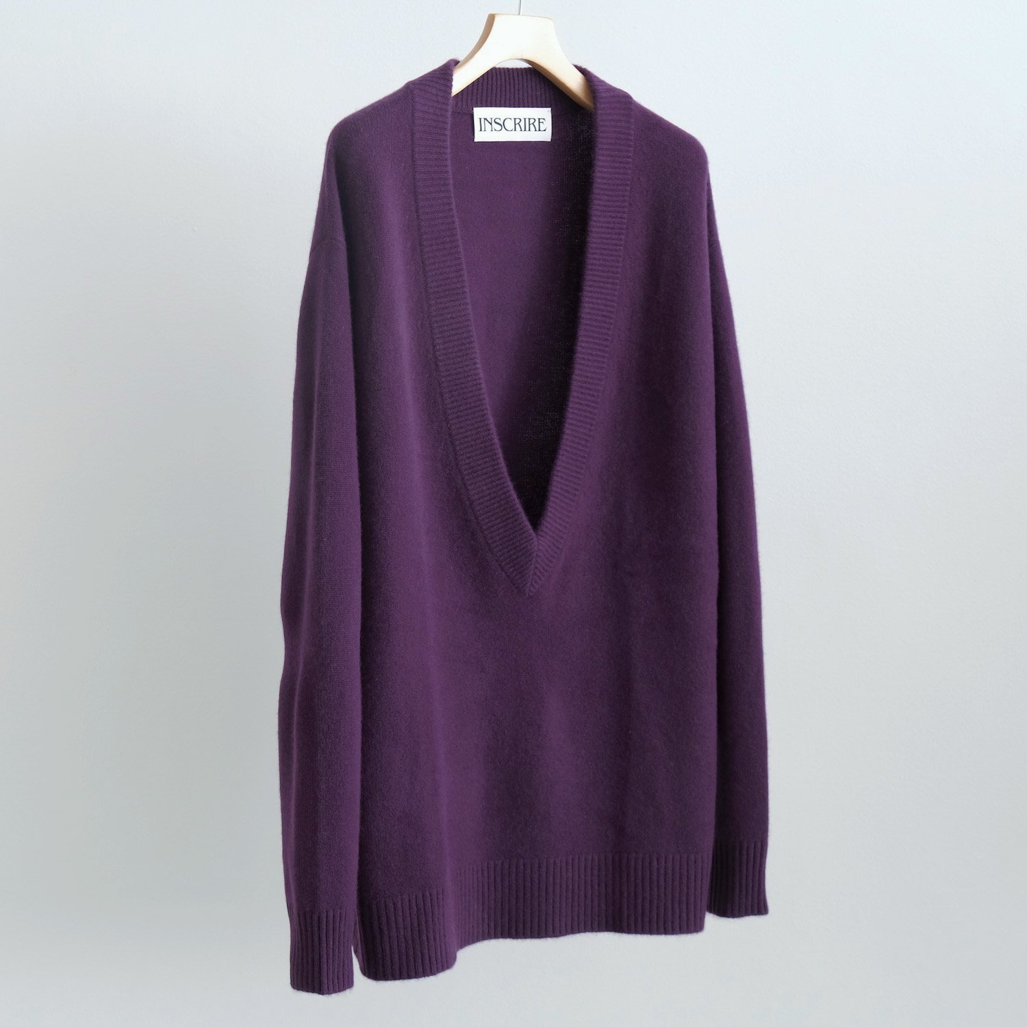 CASHMERE DEEP V-NECK [PURPLE]