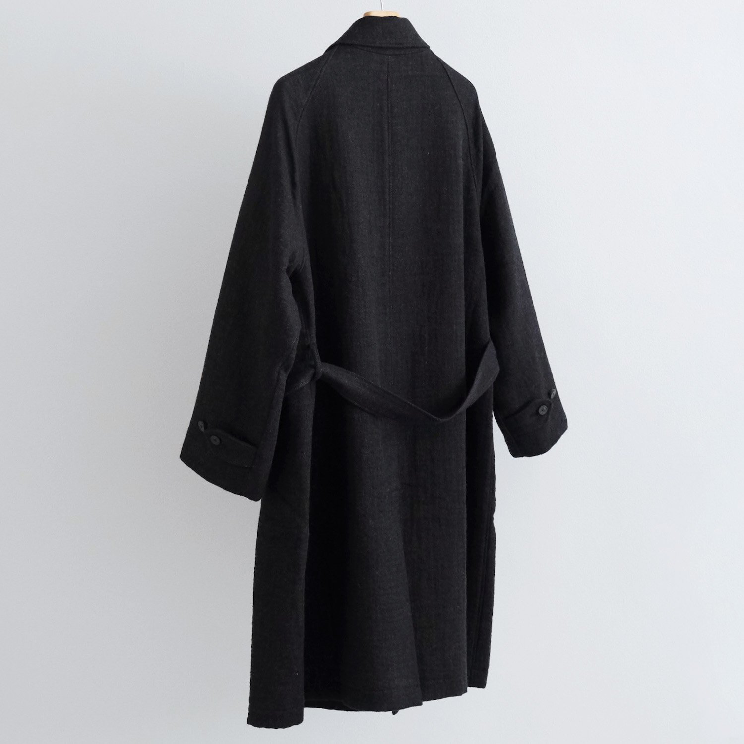 HEMP/WOOL DOUBLE CLOTH BALMACAAN COAT [BLACK] - WUNDER 大阪