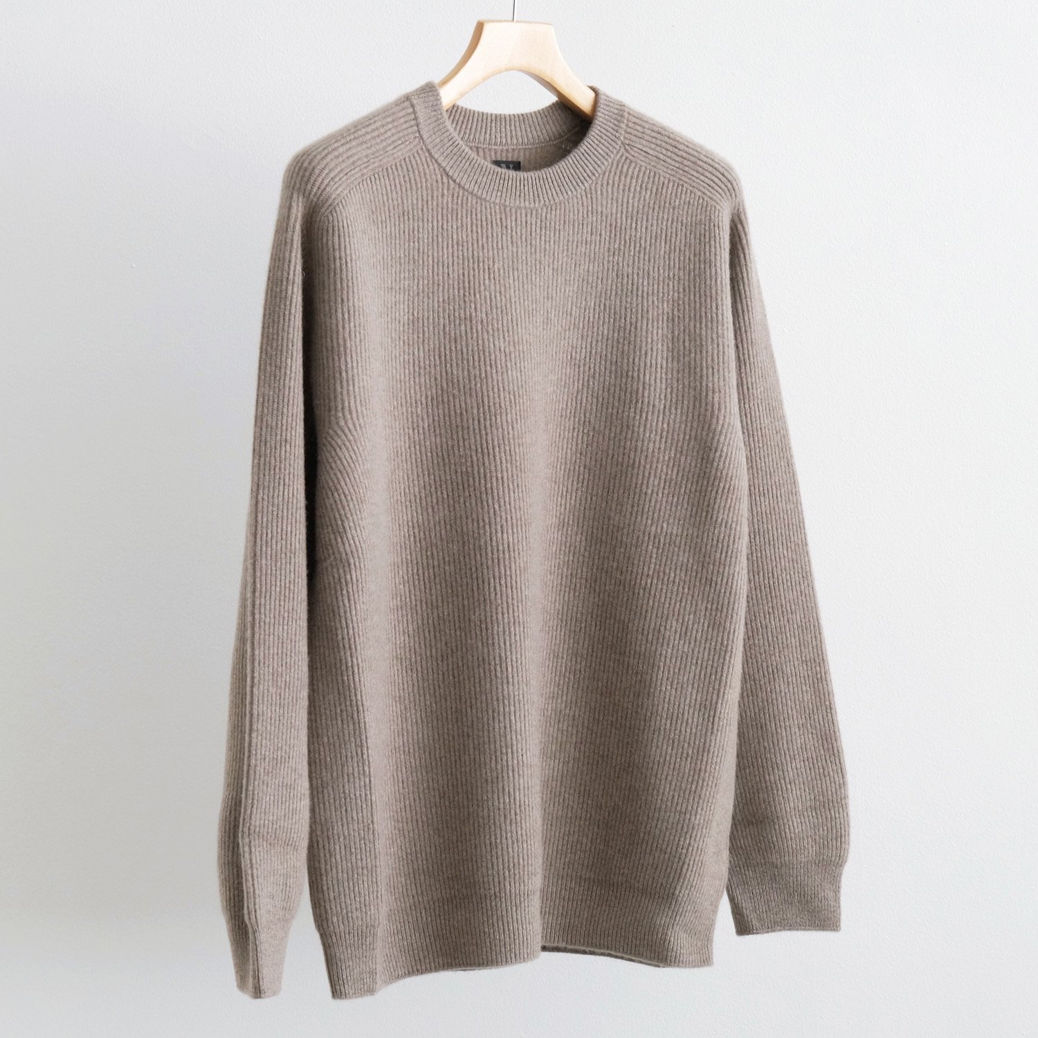 INNOCENT CASHMERE RIB CREW [BROWN]