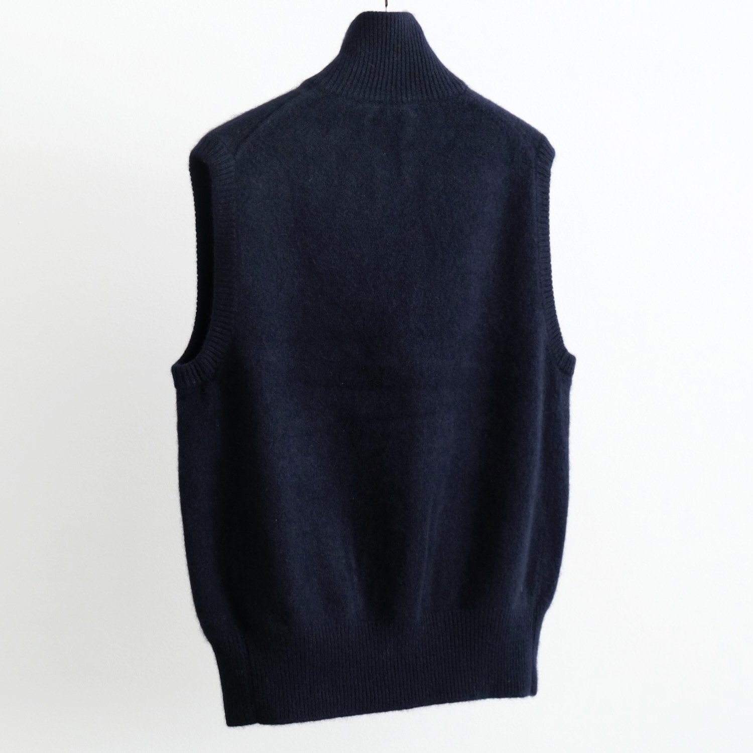 CASHMERE 強縮絨 JIP VEST [NAVY] - WUNDER 大阪 セレクトショップ