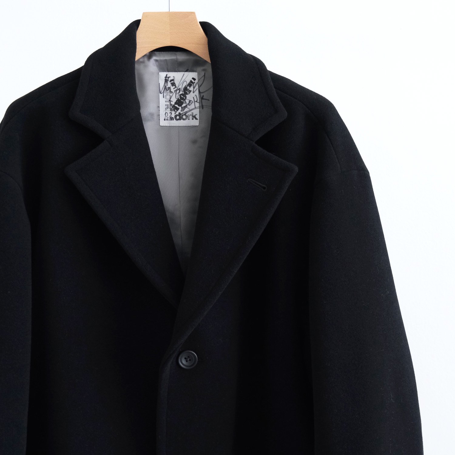 TASMANIA WOOL DOUBLE MELTON TAILOR BOX COAT [BLACK] - WUNDER 大阪 