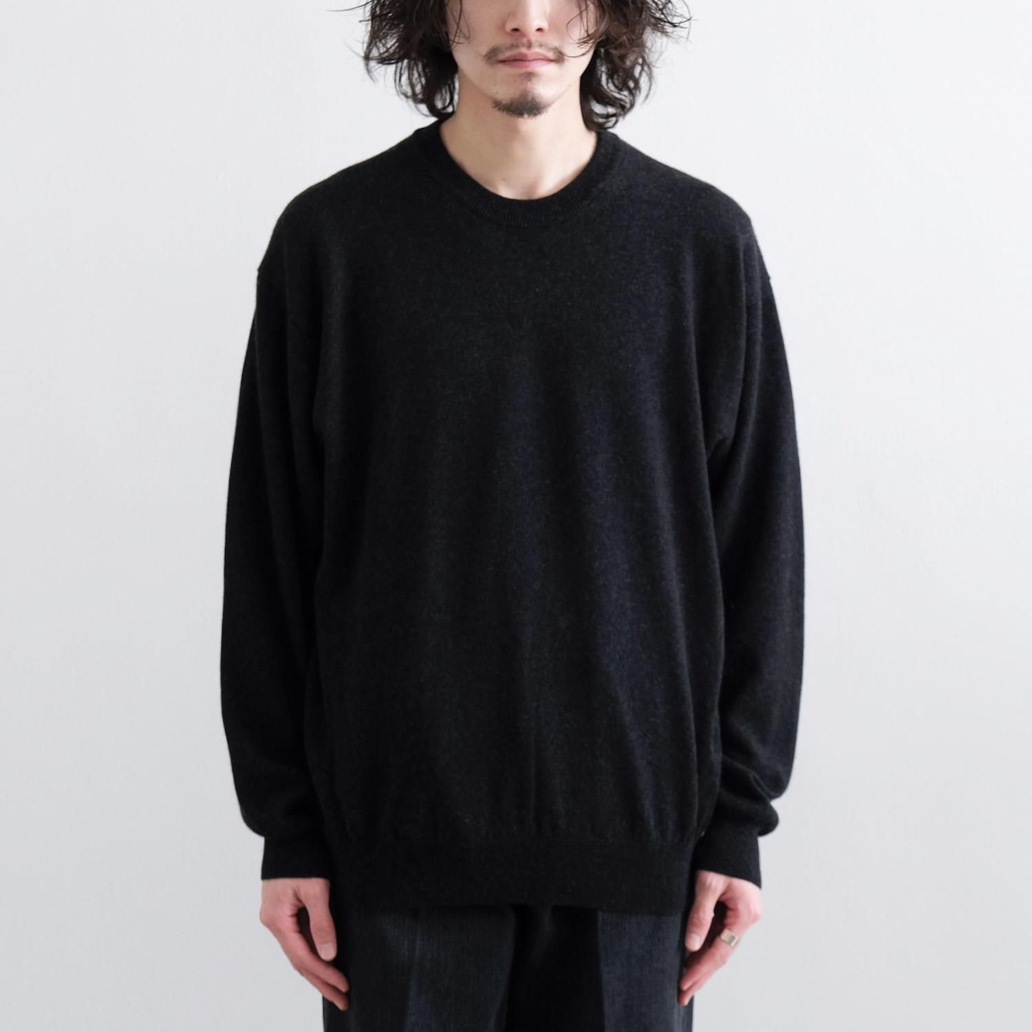 CASHMERE-SILK CREW NECK [BLACK] - WUNDER 大阪 セレクトショップ 大阪梅田中崎町 オンラインストア 正規取扱い  通販可能