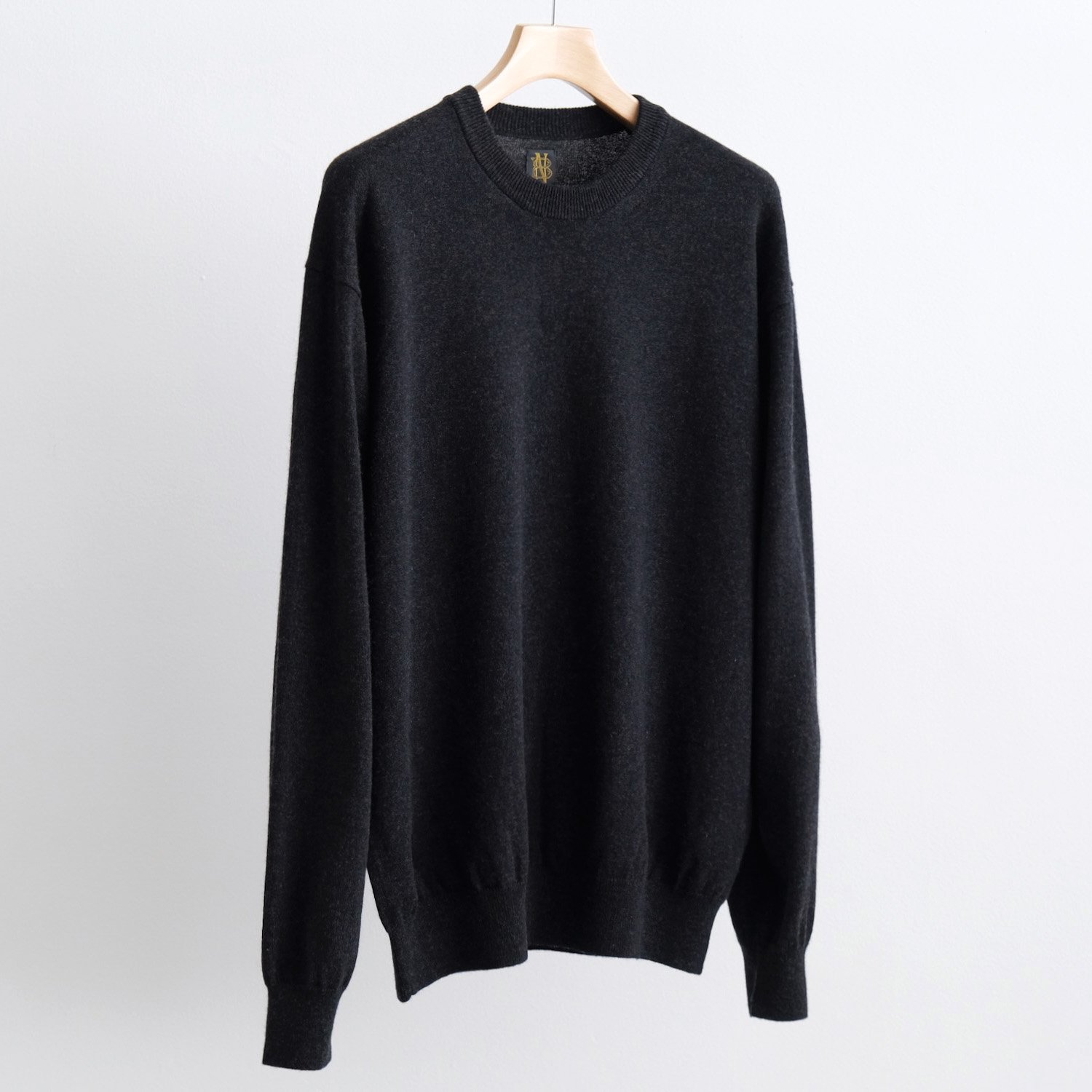 CASHMERE-SILK CREW NECK [BLACK]