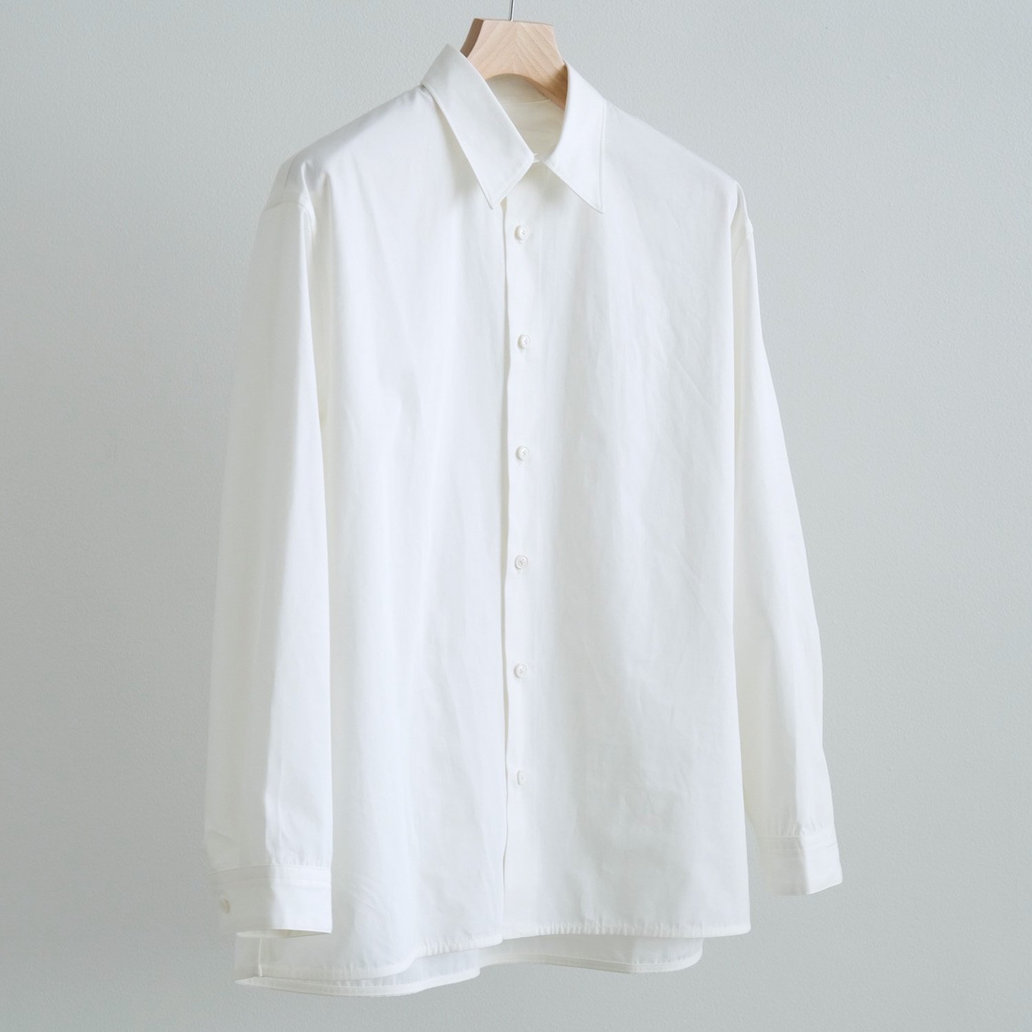 CLEAR HEAVY BROADCLOTH OVERSIZED SHIRT [WHITE]