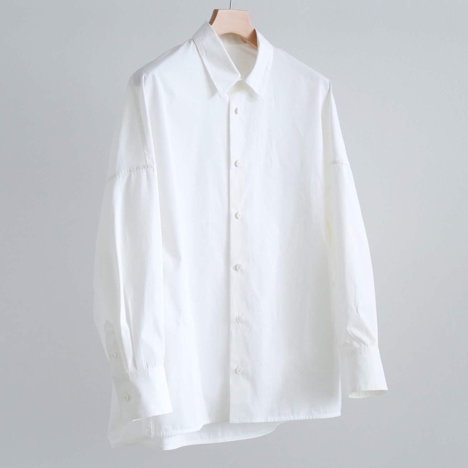 CLEAR HEAVY BROADCLOTH DRAPING SHIRT TYPE A [WHITE] - WUNDER 大阪 