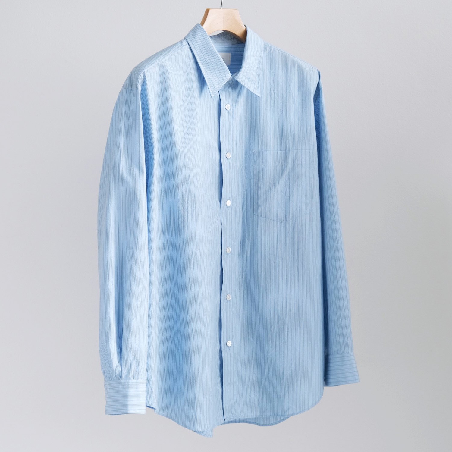 SILK COTTON STRIPE SHIRT [SAX] - WUNDER 大阪 セレクトショップ 大阪 ...