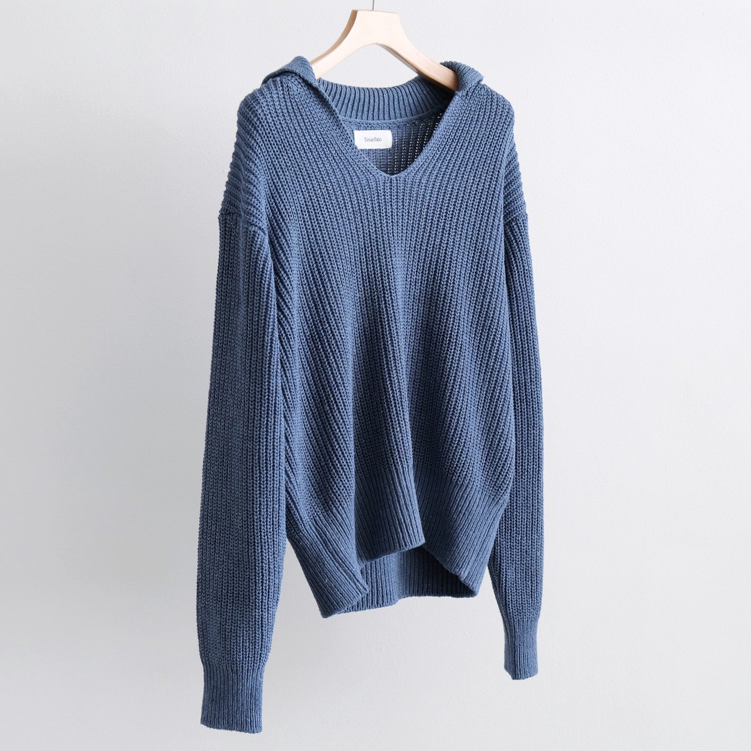 SKIPPER RIB KNIT [SAX] - WUNDER 大阪 セレクトショップ 大阪梅田中崎 