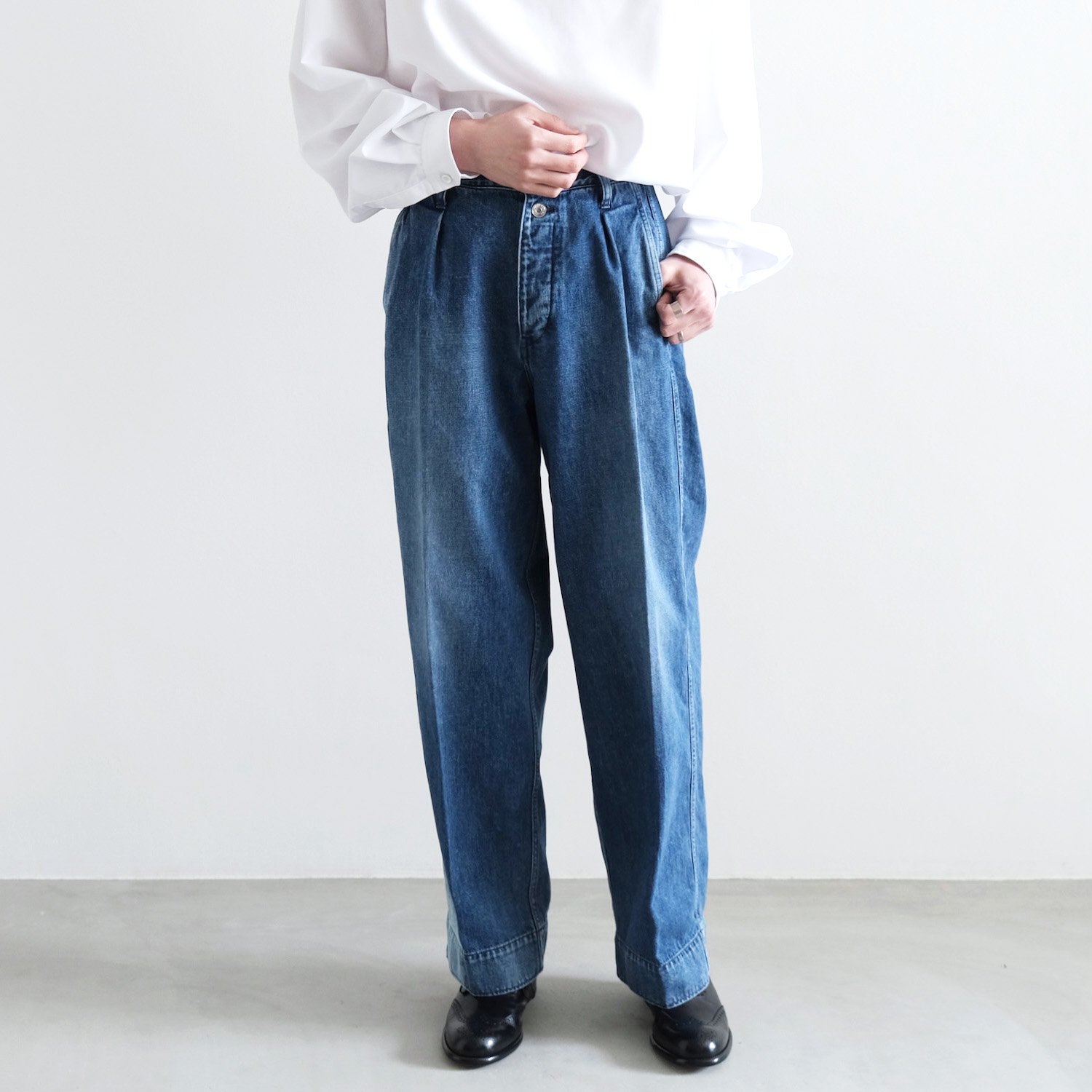 THE WIDE JEAN TROUSERS [VINTAGE BLUE]