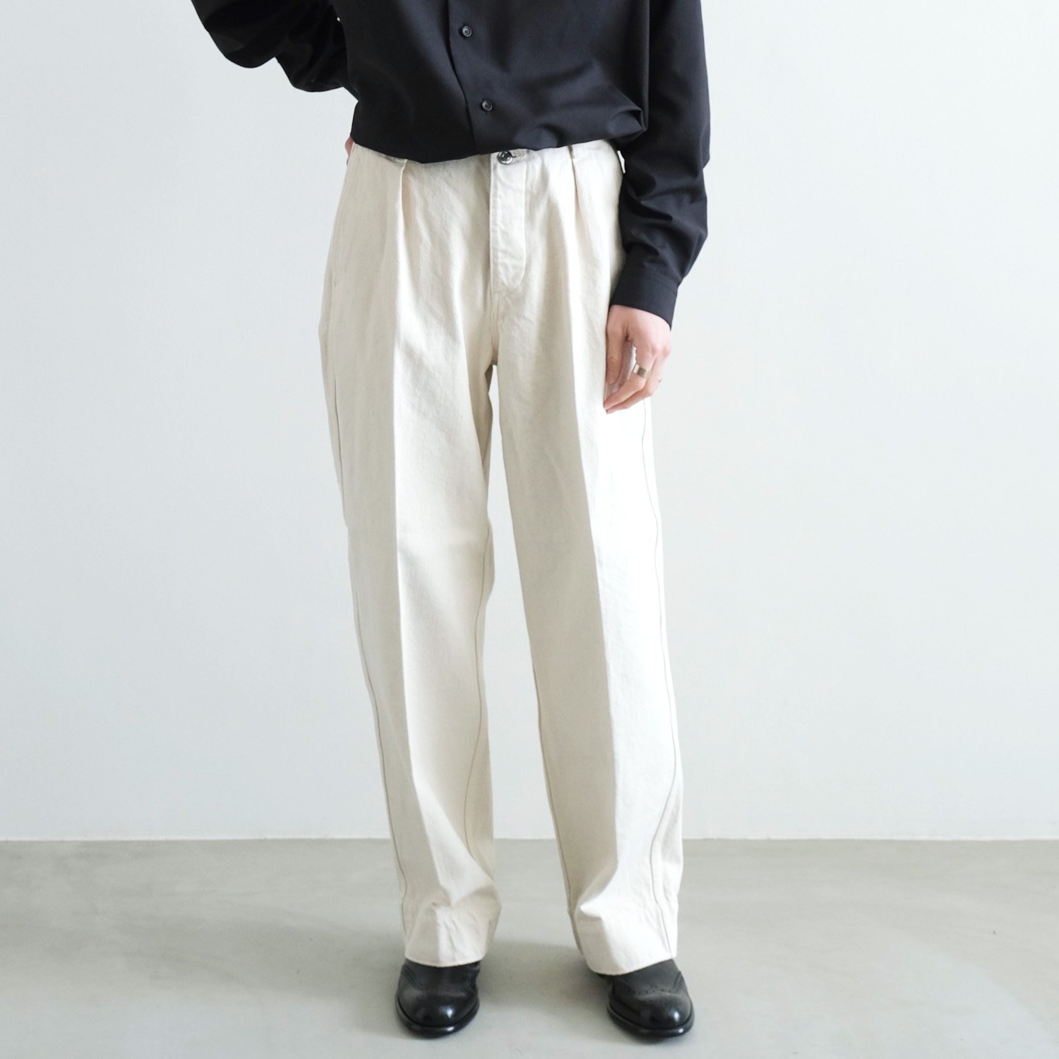 THE WIDE JEAN TROUSERS [RAW WHITE]