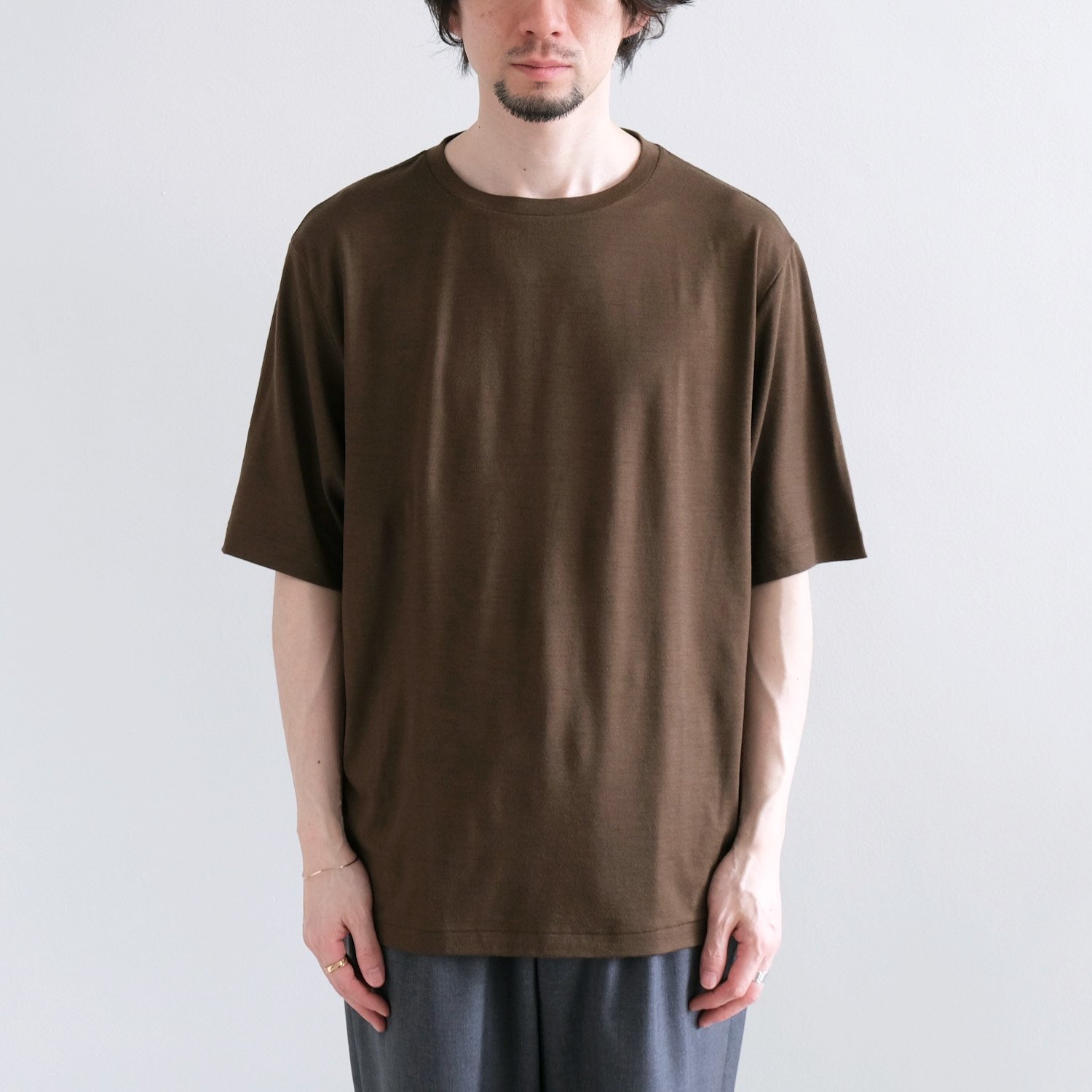 SUMMER WOOL T-SHIRT [OLIVE] - WUNDER 大阪 セレクトショップ 大阪梅田中崎町 オンラインストア 正規取扱い 通販可能