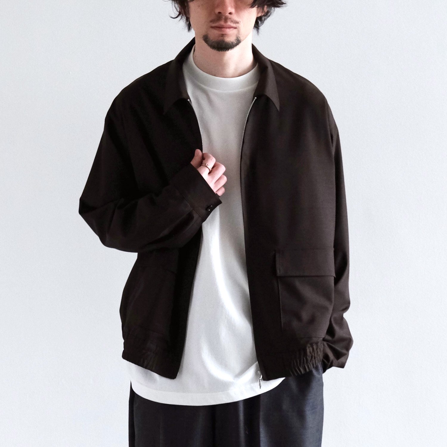 STRETCH WOOL ZIP BLOUSON [BROWN] - WUNDER 大阪 セレクトショップ ...