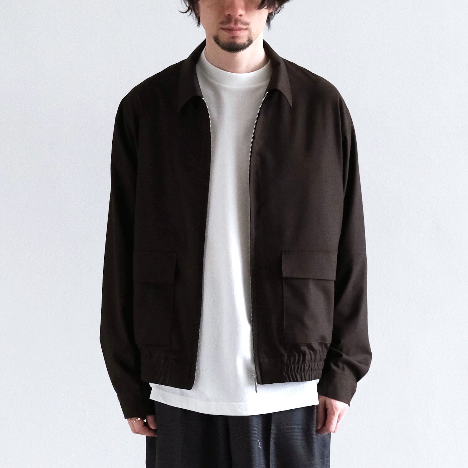 STRETCH WOOL ZIP BLOUSON [BROWN] - WUNDER 大阪 セレクトショップ ...