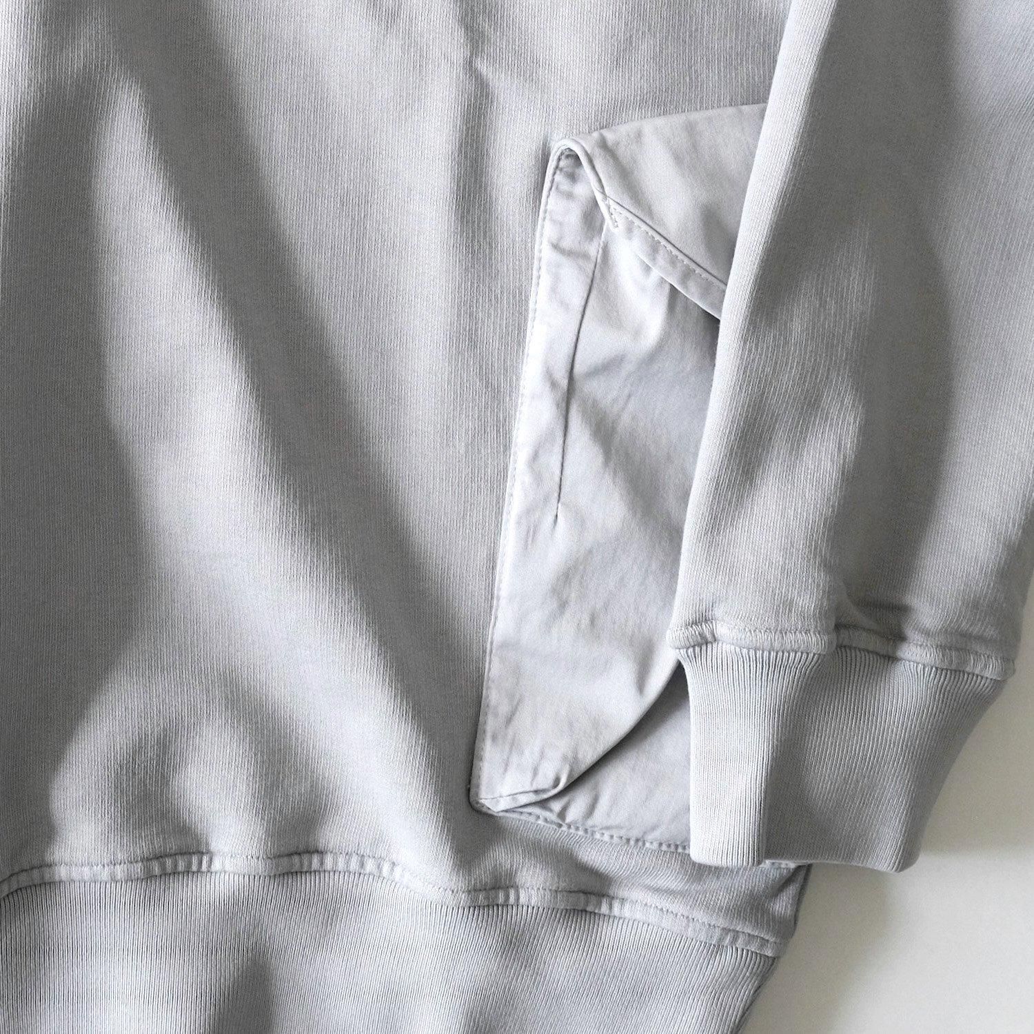 COTTON FLEECE MIXED CREW NECK SWEATSHIRT [DRIZZLE GREY